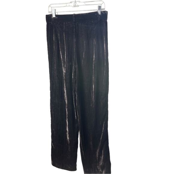 Zara 70's Style Crushed Velvet High Rise Pants:Trousers, Parties, Disco Black, M - Picture 4 of 6